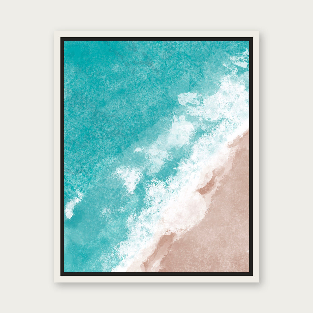 Wailea Floating Frame Canvas - White floating frame
