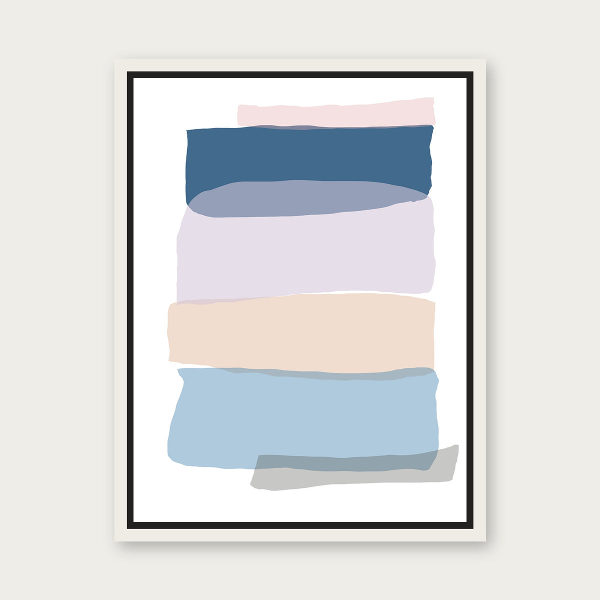Walk The Line 1 Floating Frame Canvas - White floating frame