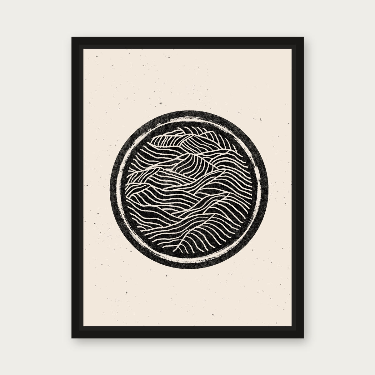 Waves 1 Floating Frame Canvas - Black floating frame