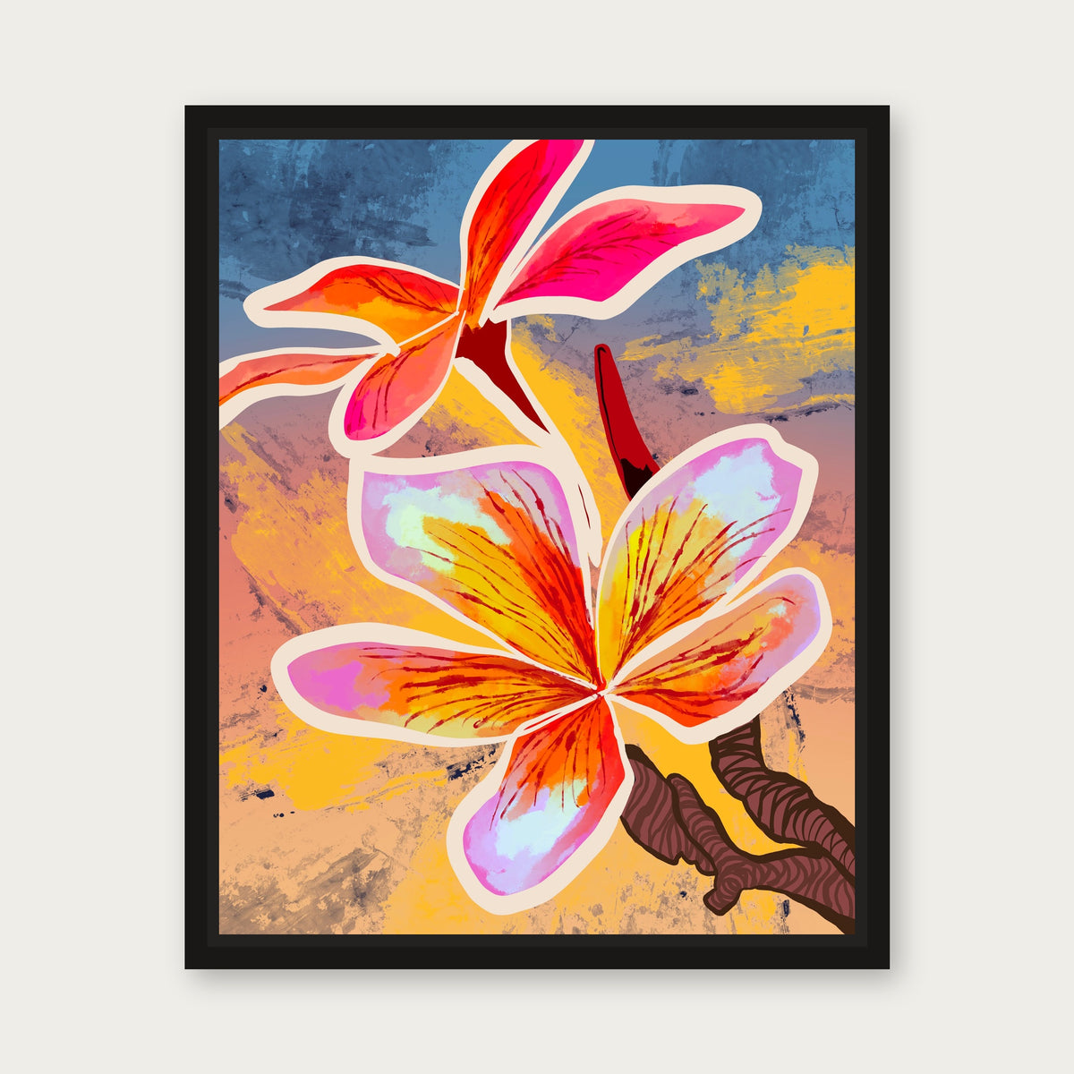 Wild 1 Floating Frame Canvas - Black floating frame