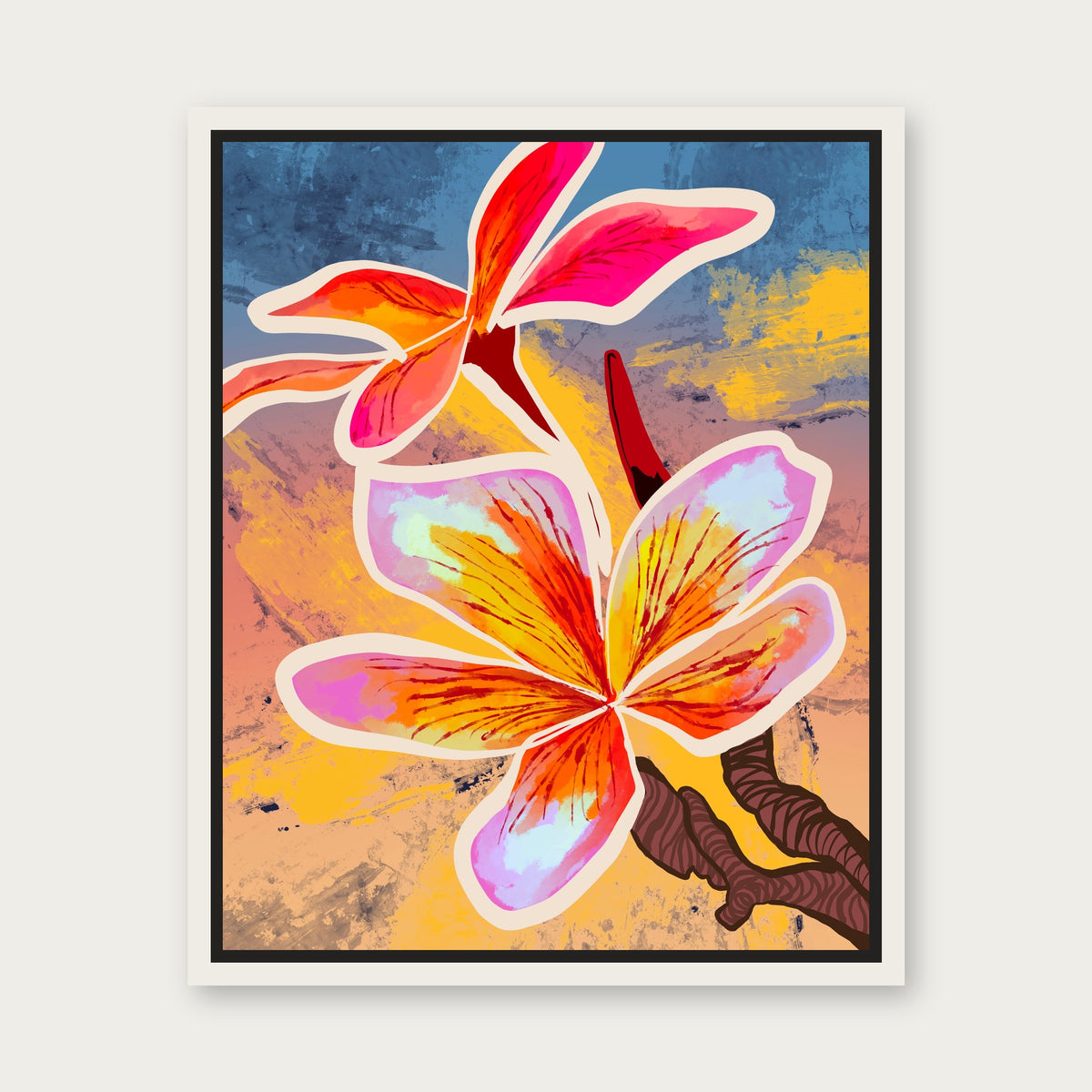 Wild 1 Floating Frame Canvas - White floating frame