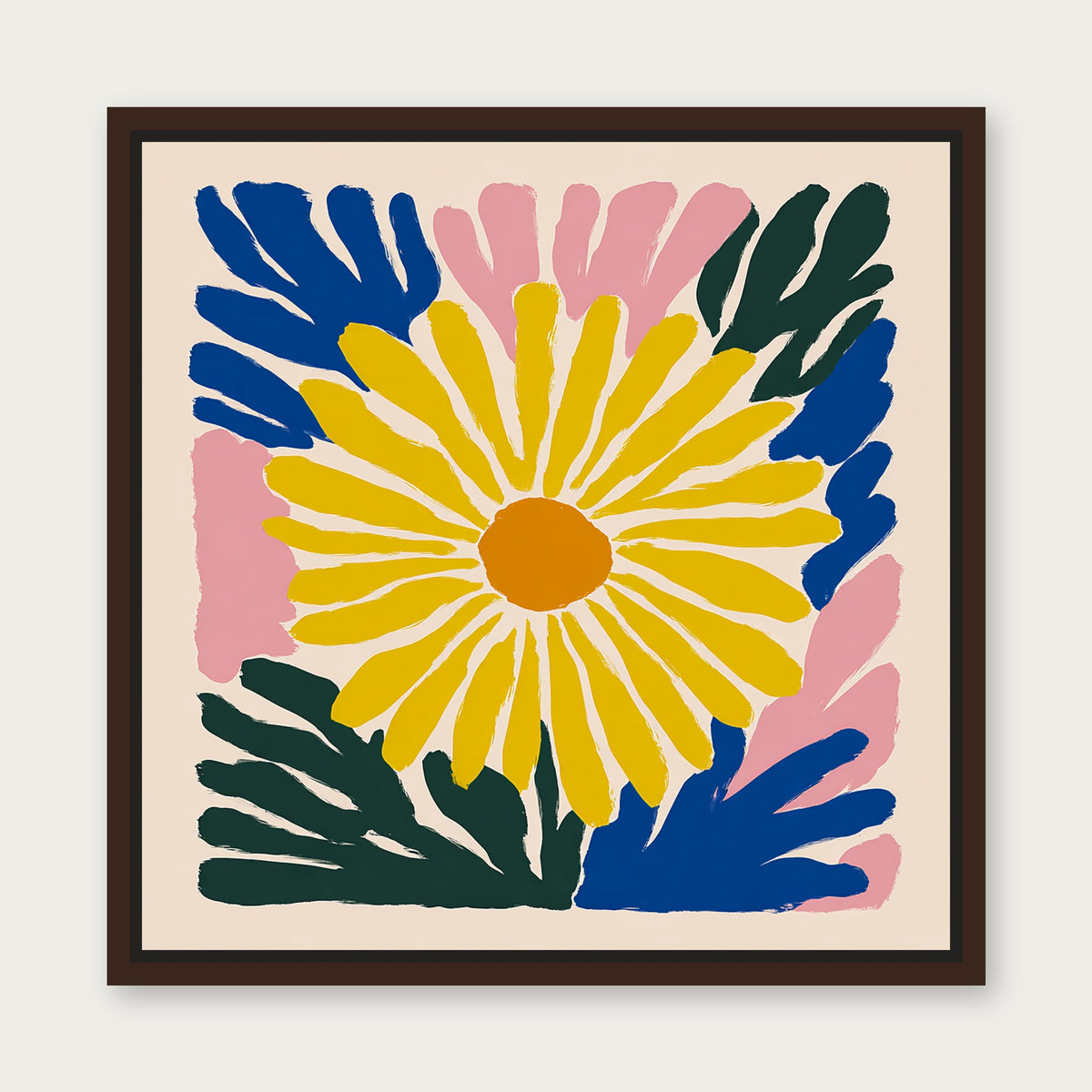 Wild Bunch Framed Floating Frame Canvas - Espresso floating frame