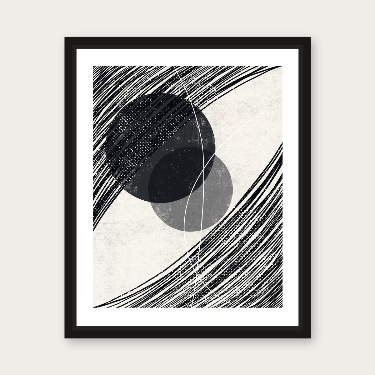 Wisdom B W Floating Frame Canvas - Black floating frame