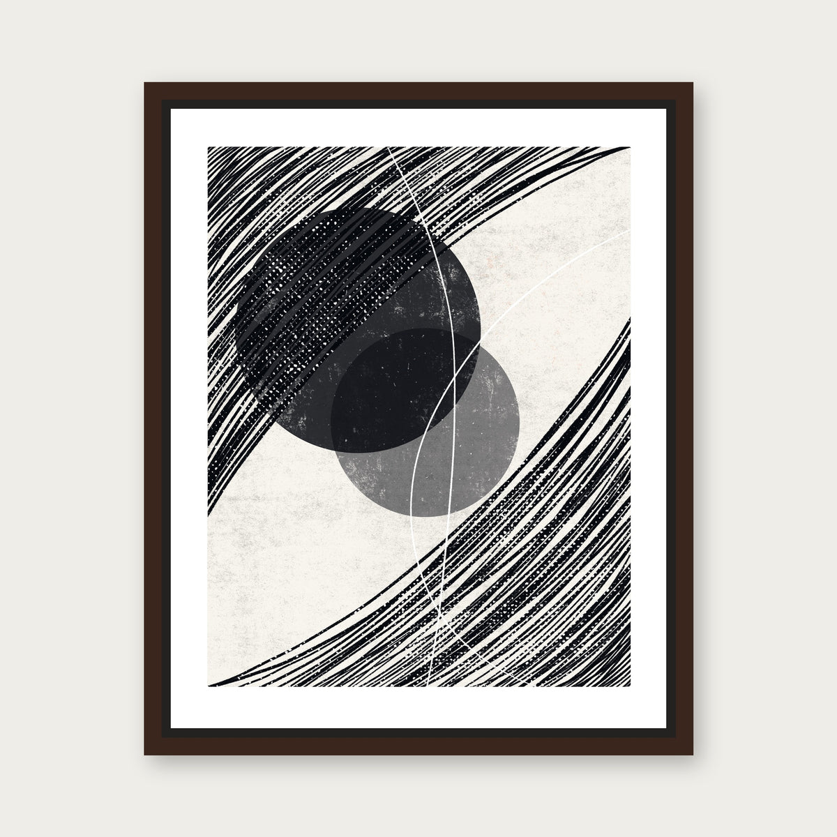 Wisdom B W Floating Frame Canvas - Espresso floating frame