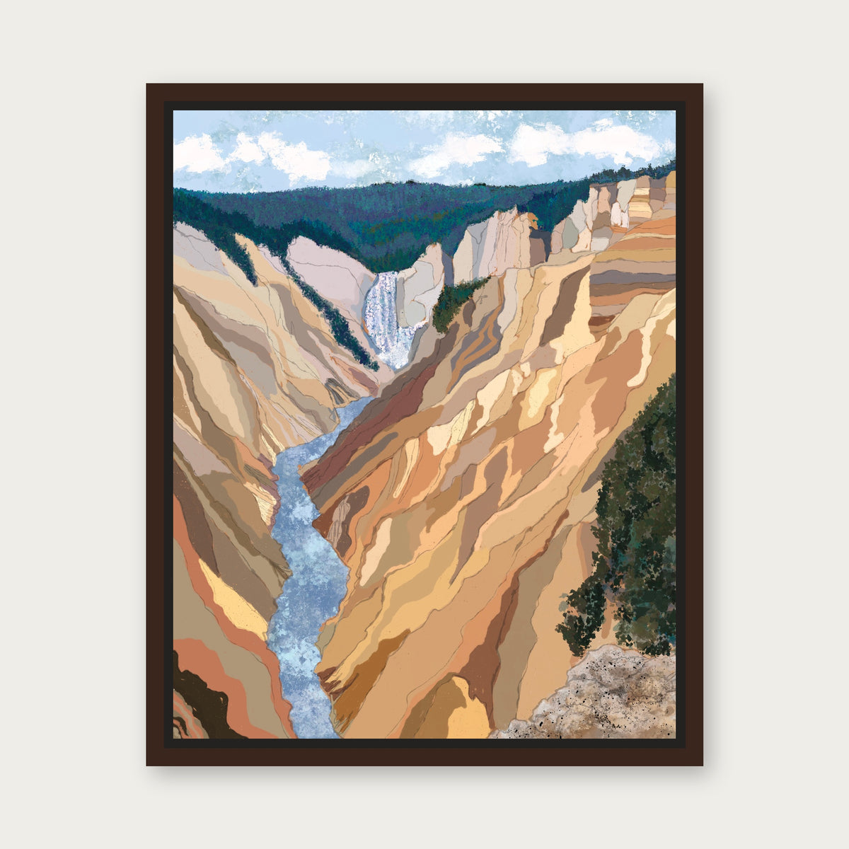 Yellowstone Floating Frame Canvas - Espresso floating frame