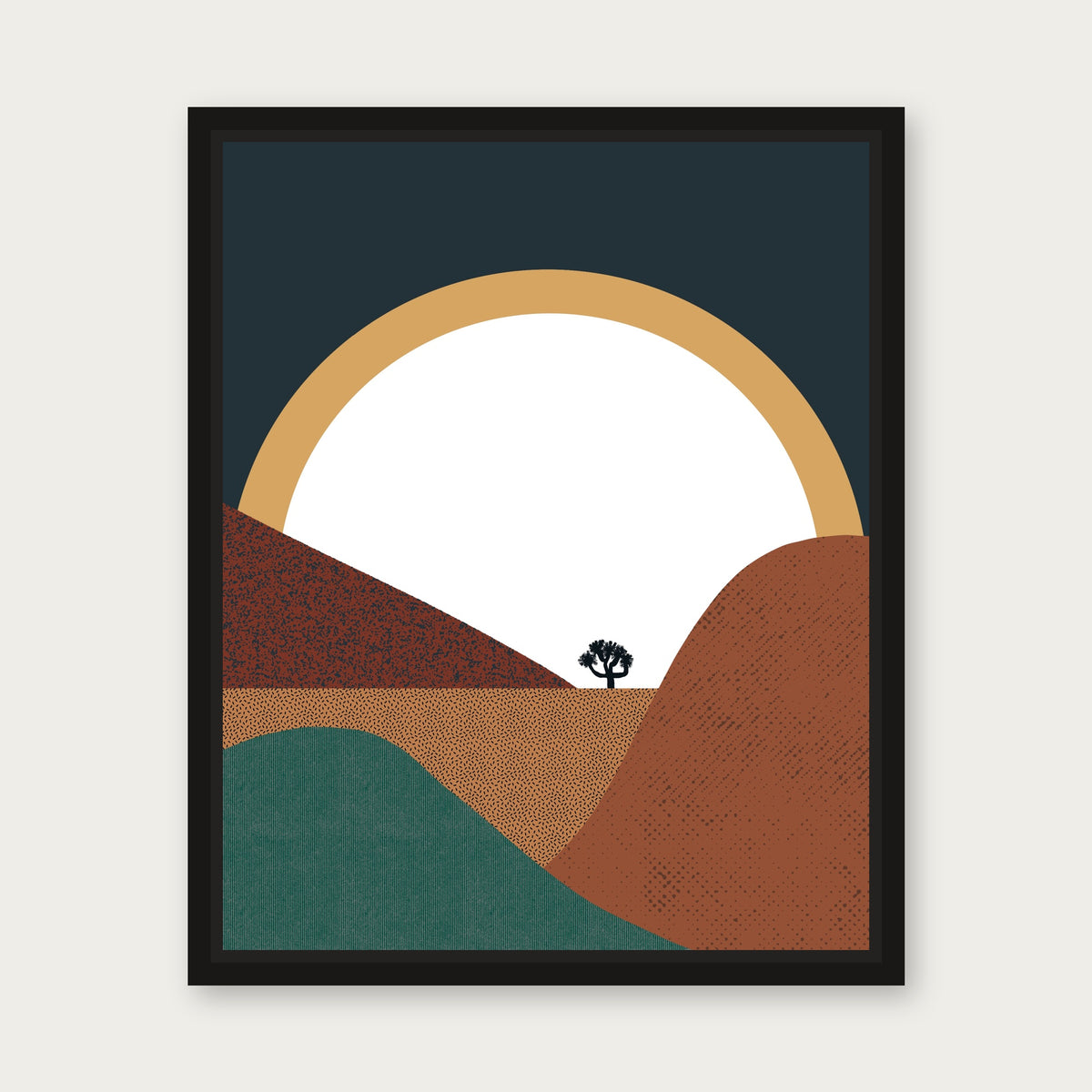 Yucca Floating Frame Canvas - Black floating frame