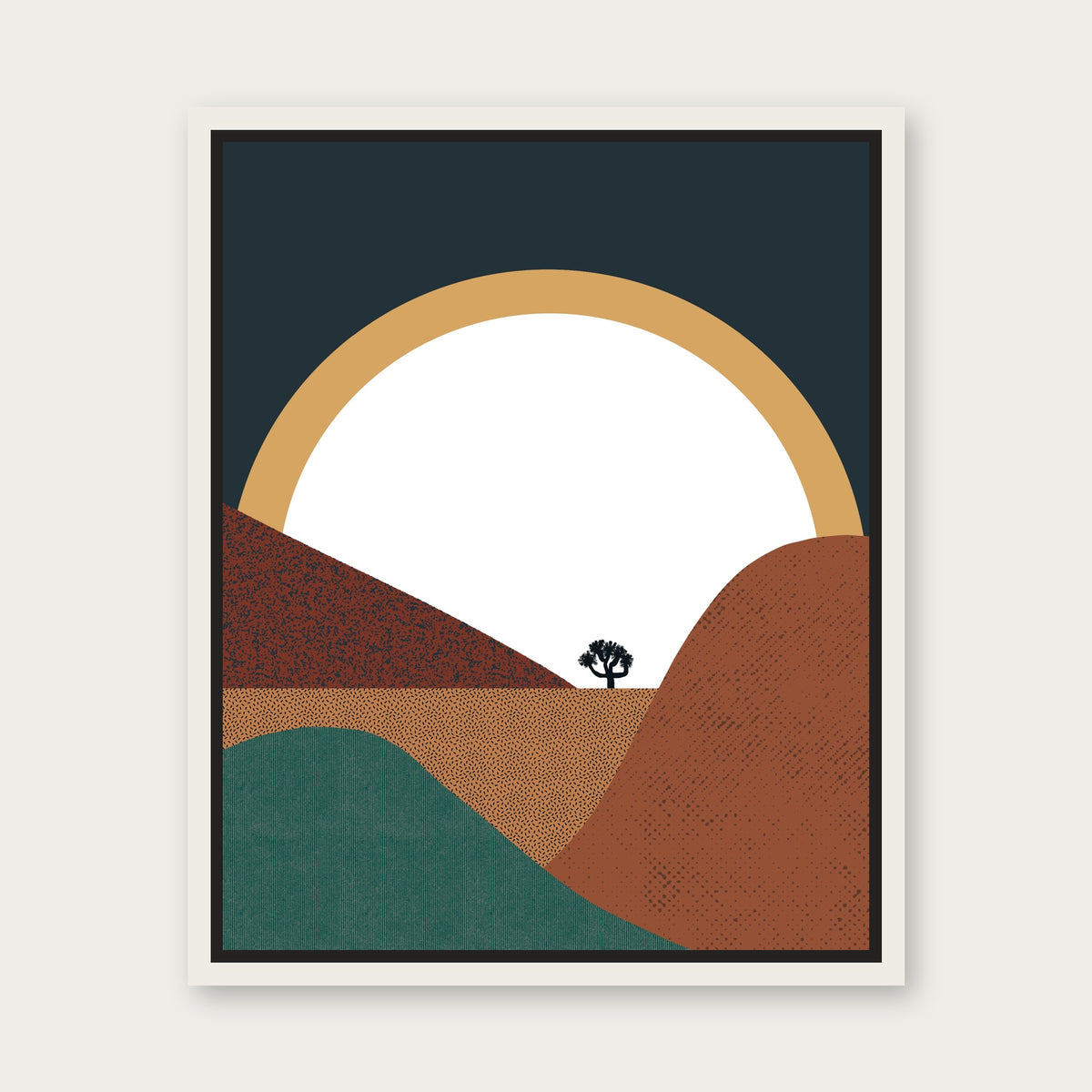 Yucca Floating Frame Canvas - White floating frame