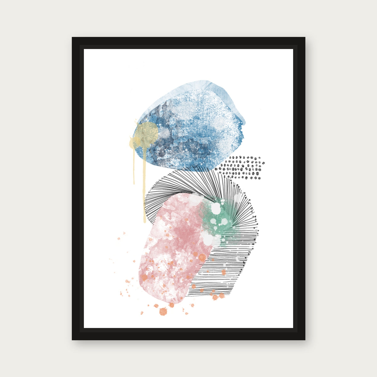 Zuma 1 Floating Frame Canvas - Black floating frame
