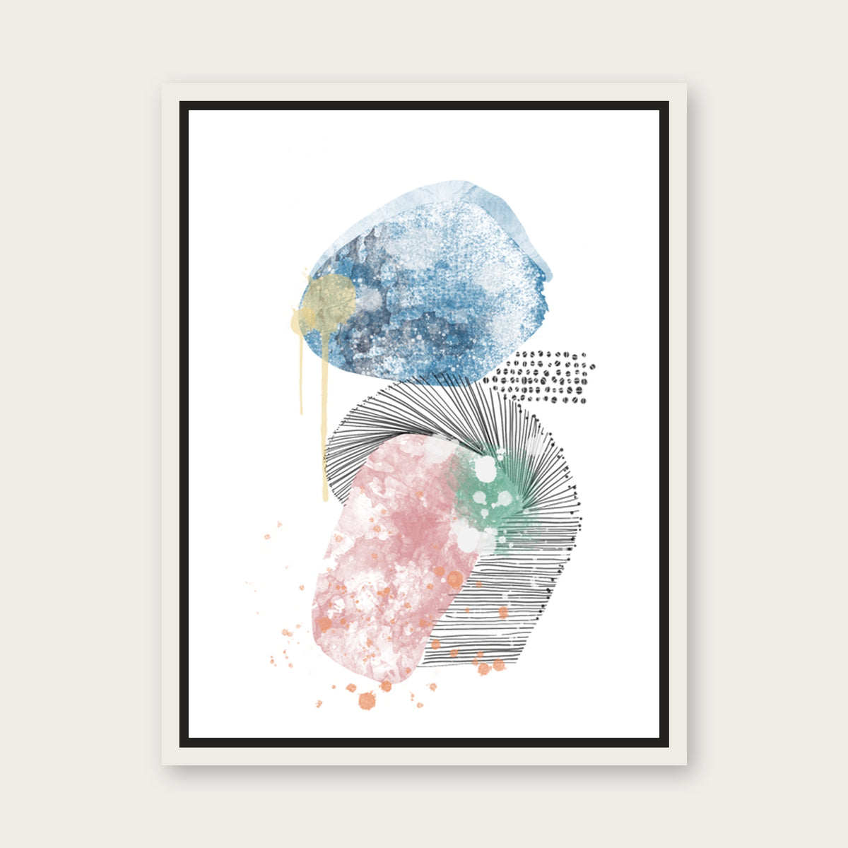Zuma 1 Floating Frame Canvas - White floating frame